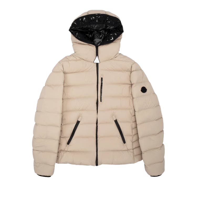 Moncler Herbe Full Zip Puffer Jacket Champagne