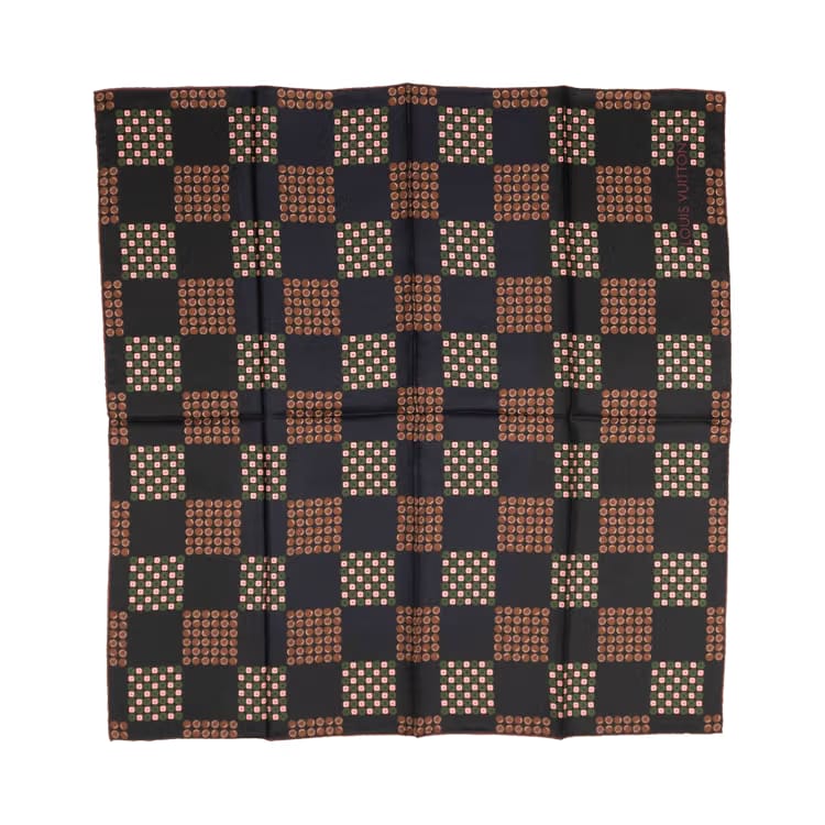 Louis Vuitton Square Circles Scarf Blue