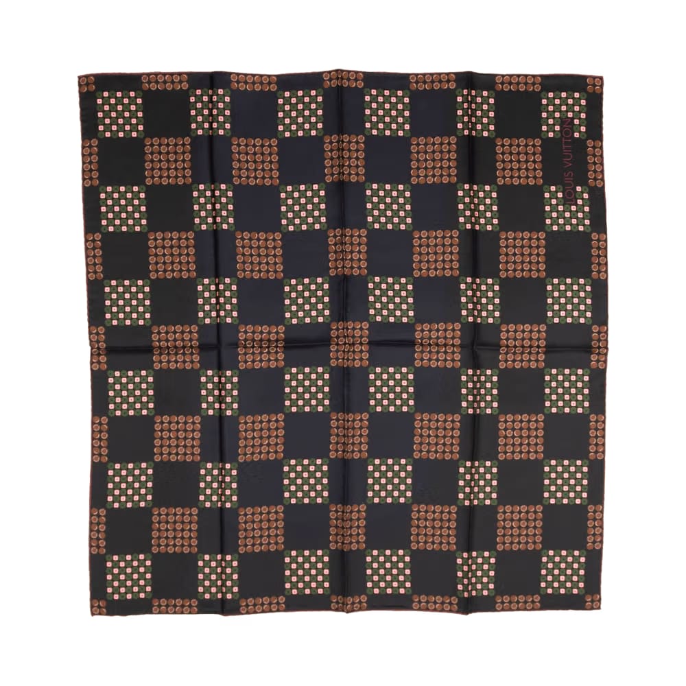 Louis Vuitton Square Circles Scarf Blue