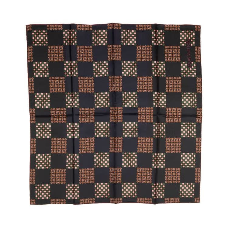 Louis Vuitton Square Circles Scarf Blue