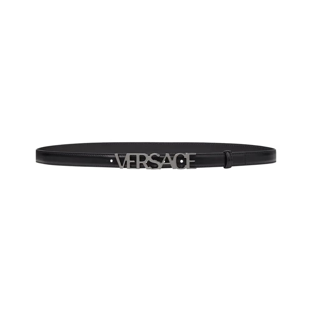 Versace Logo Leather Belt Black