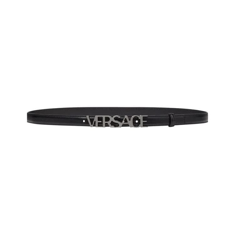 Versace Logo Leather Belt Black