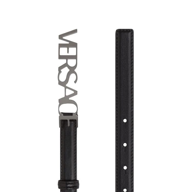 Versace Logo Leather Belt Black
