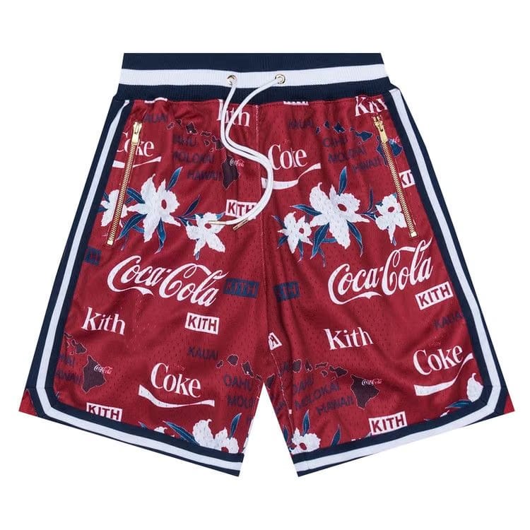 Kith x Coca Cola x Mitchell & Ness Hawaii Shorts Red