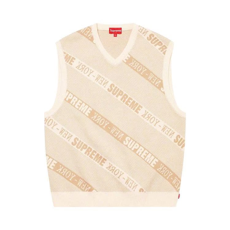 Supreme Stripe Sweater Vest White