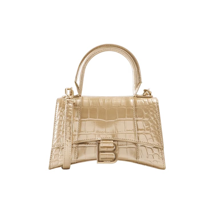 Balenciaga XS Hourglass Top Handle Bag Light Gold