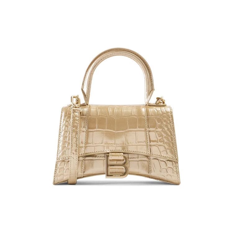 Balenciaga XS Hourglass Top Handle Bag Light Gold