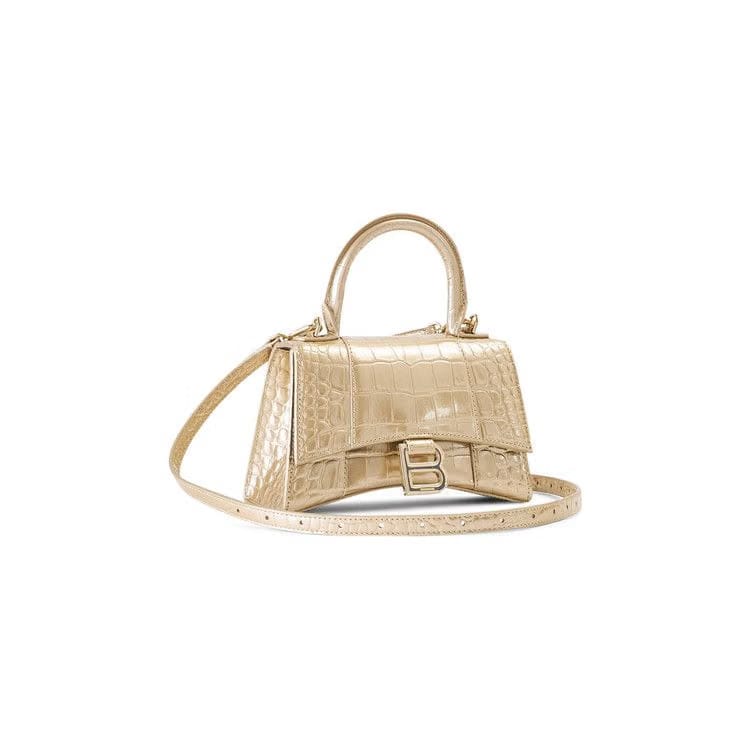 Balenciaga XS Hourglass Top Handle Bag Light Gold