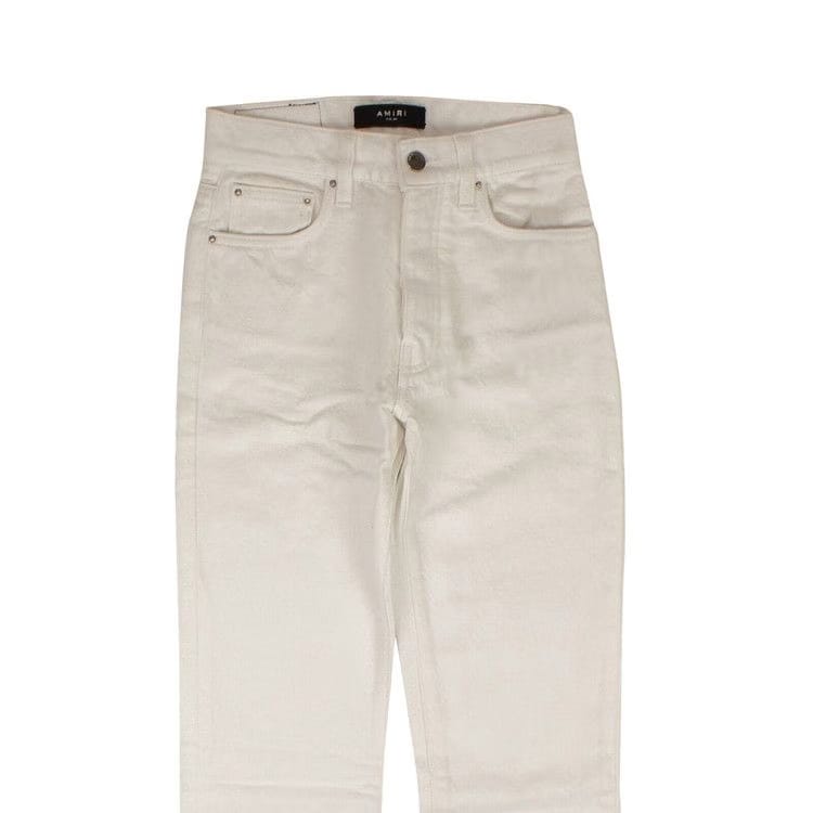 Amiri Cropped Straight Stack Jeans White