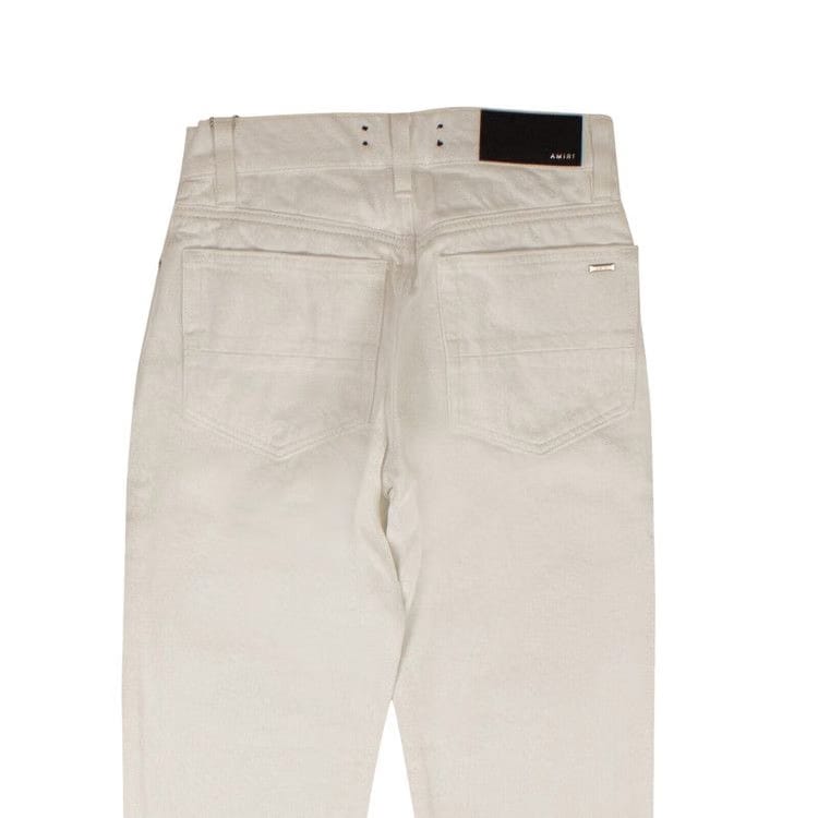 Amiri Cropped Straight Stack Jeans White