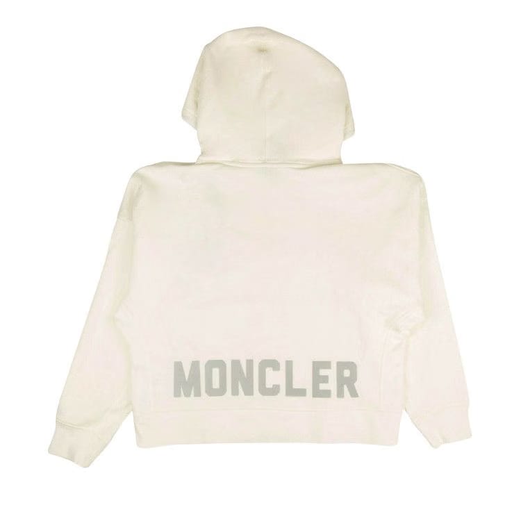 Moncler Metallic Logo Lettering Hoodie Sweatshirt White
