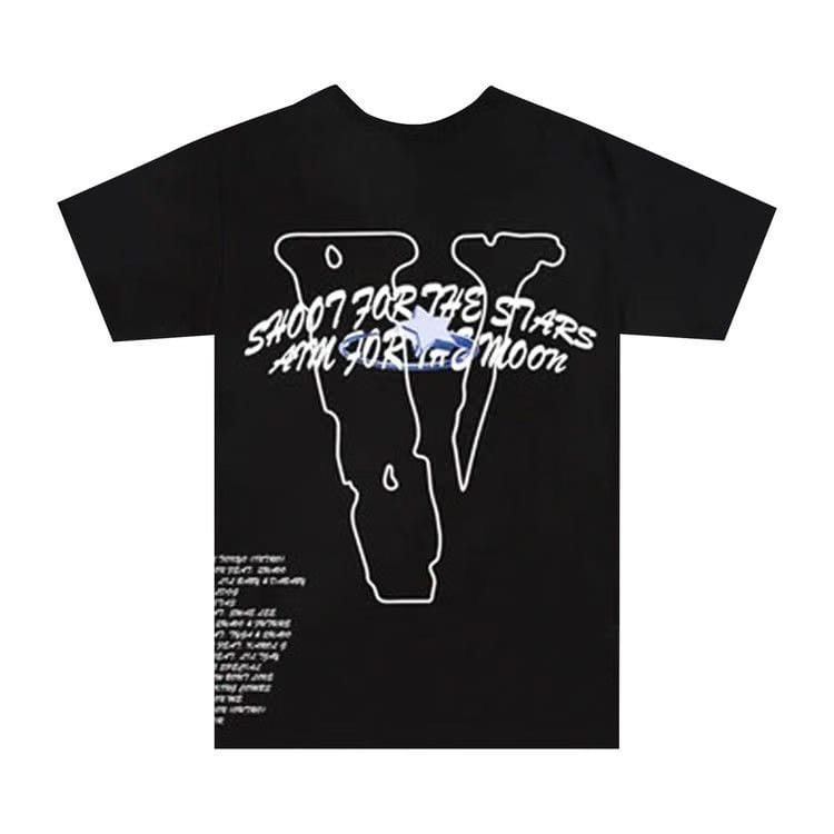 SHOOT FOR THE STARS AIM FOR THE MOON TRACKLIST TSHIRT BLACK