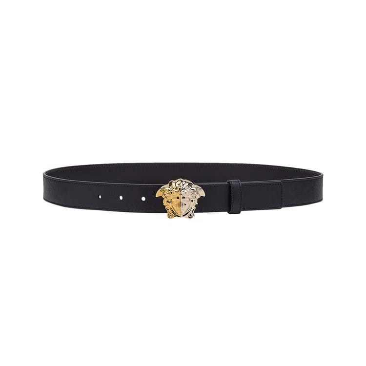 Versace Palazzo Demi Leather Thin Belt Black
