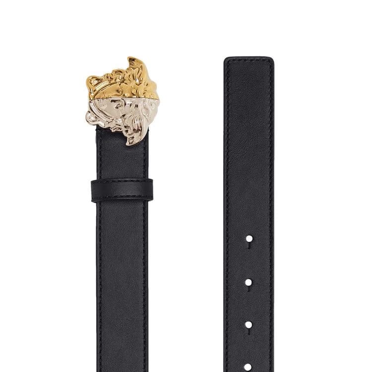 Versace Palazzo Demi Leather Thin Belt Black