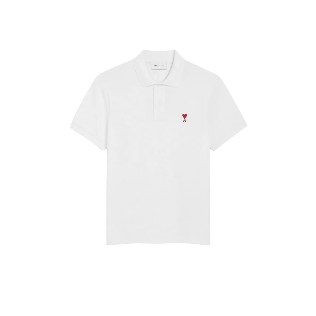 White Cotton Ami de Coeur Polo Shirt Ami de Coeur polo shirt in organic cotton pique