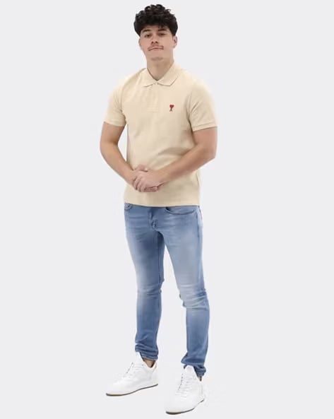 Ami De Coeur Classic Fit Polo T-Shirt champagne
