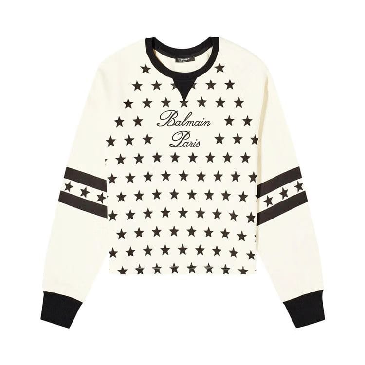Balmain Signature Stars Sweater Cream/Black