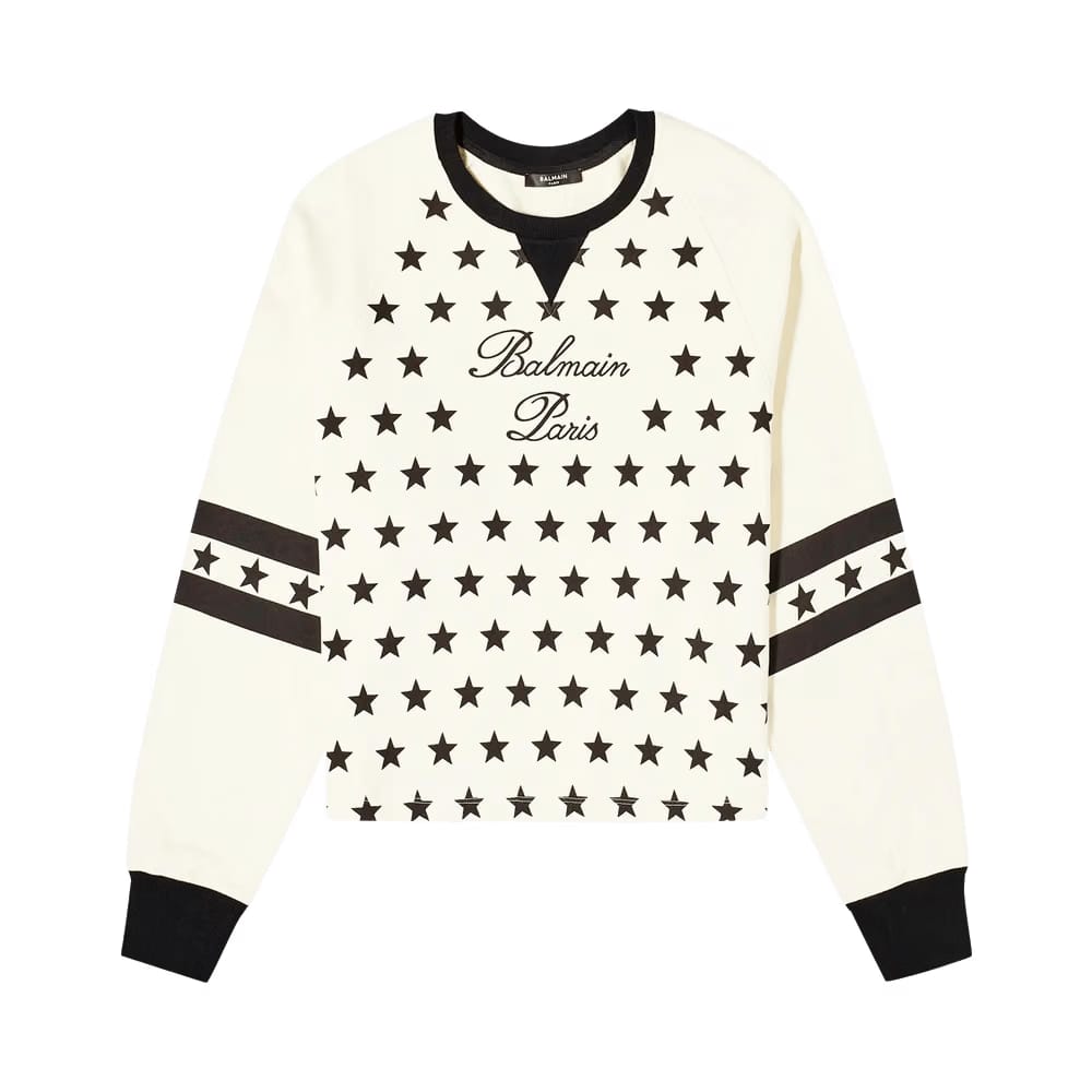 Balmain Signature Stars Sweater Cream/Black