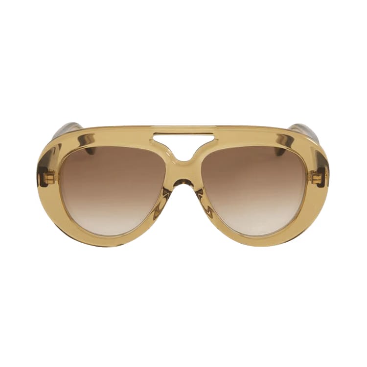 Loewe Curvy Sunglasses Shiny Dark Green/Gradient Brown