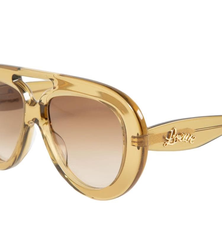 Loewe Curvy Sunglasses Shiny Dark Green/Gradient Brown