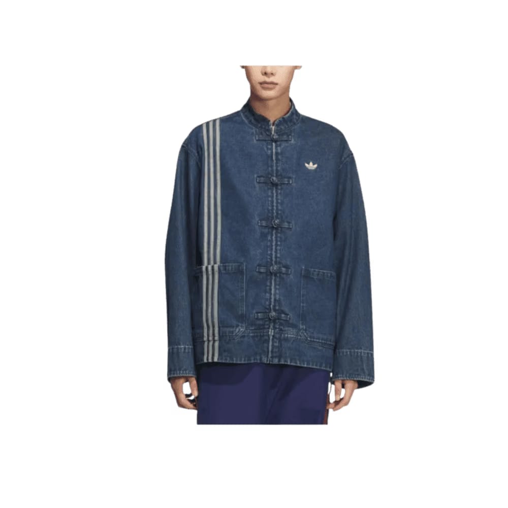 adidas CTT Oversized Chinese Track Top 3.0 Jacket Medium Blue Denim