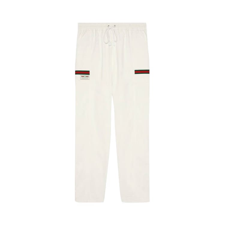 Gucci Canvas Pant With Gucci Label White