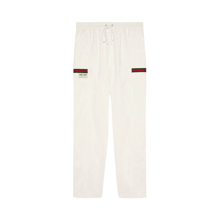 Gucci Canvas Pant With Gucci Label White