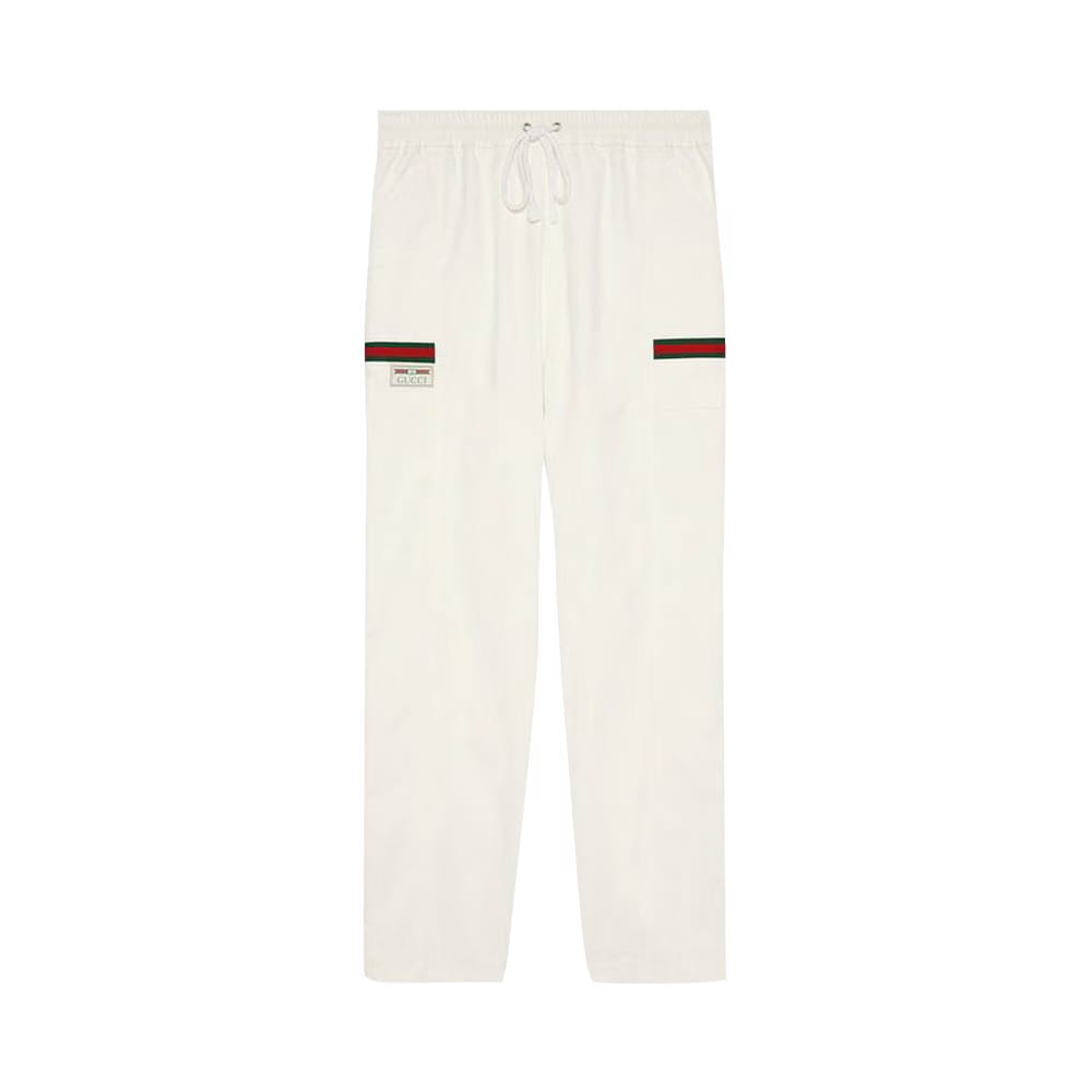 Gucci Canvas Pant With Gucci Label White