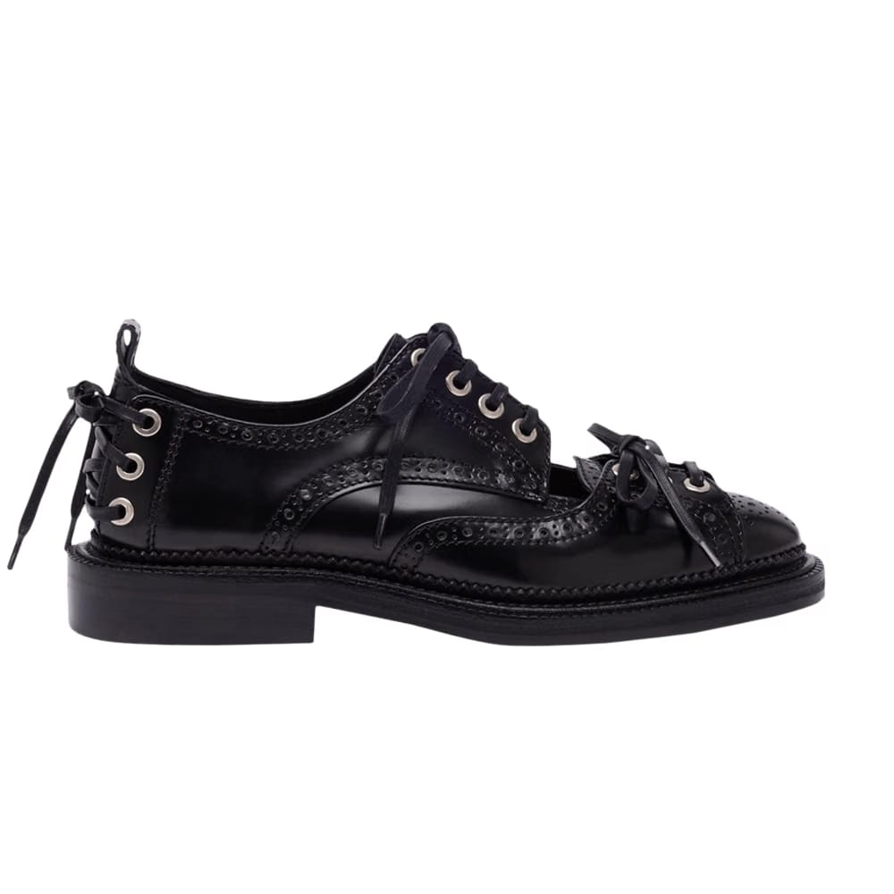 Simone Rocha Multi-Lace Cutout Brogue Black