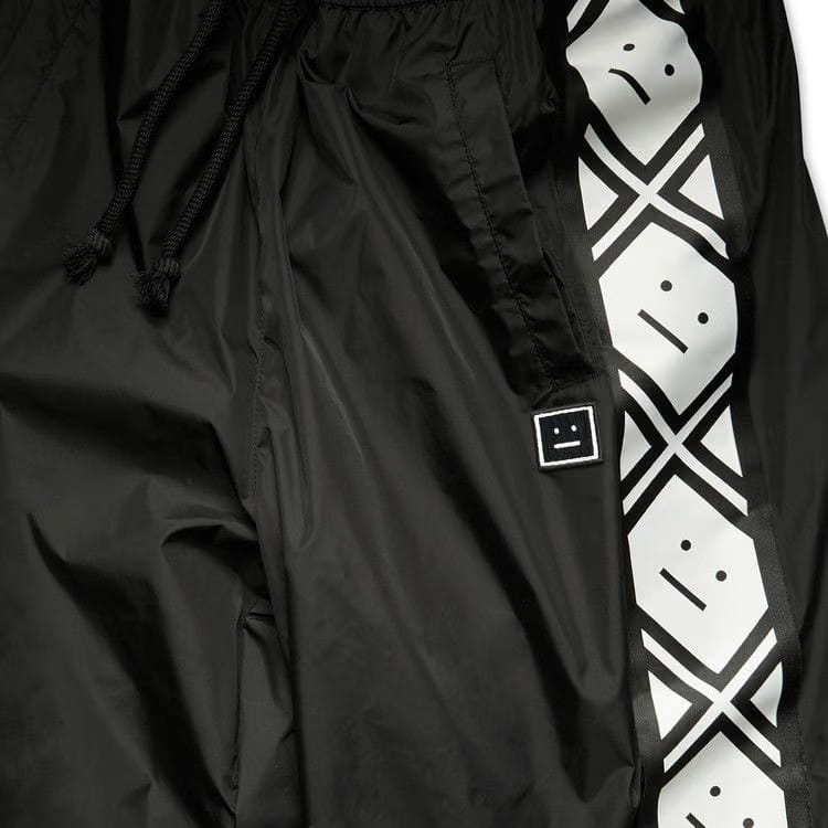 Acne Studios Face Motif Stripe Track Pants Black