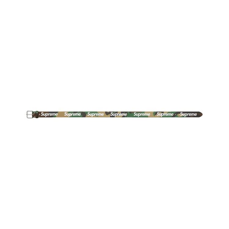 Supreme Repeat Leather Belt Woodland Camo