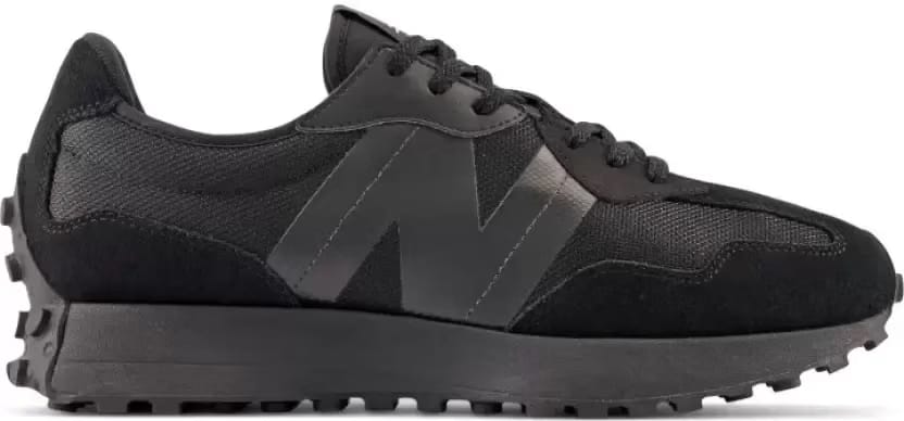 New Balance 327 Black White Tongue Logo