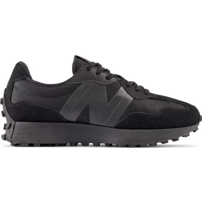 New Balance 327 Black White Tongue Logo