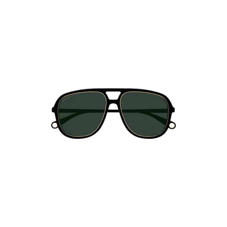 Gucci Round Sunglasses Black/Green