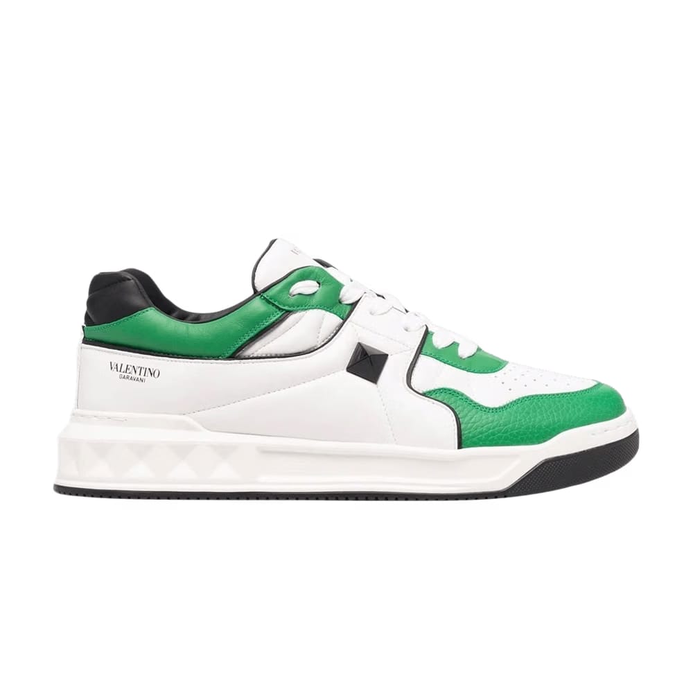 Valentino One Stud Low White Green
