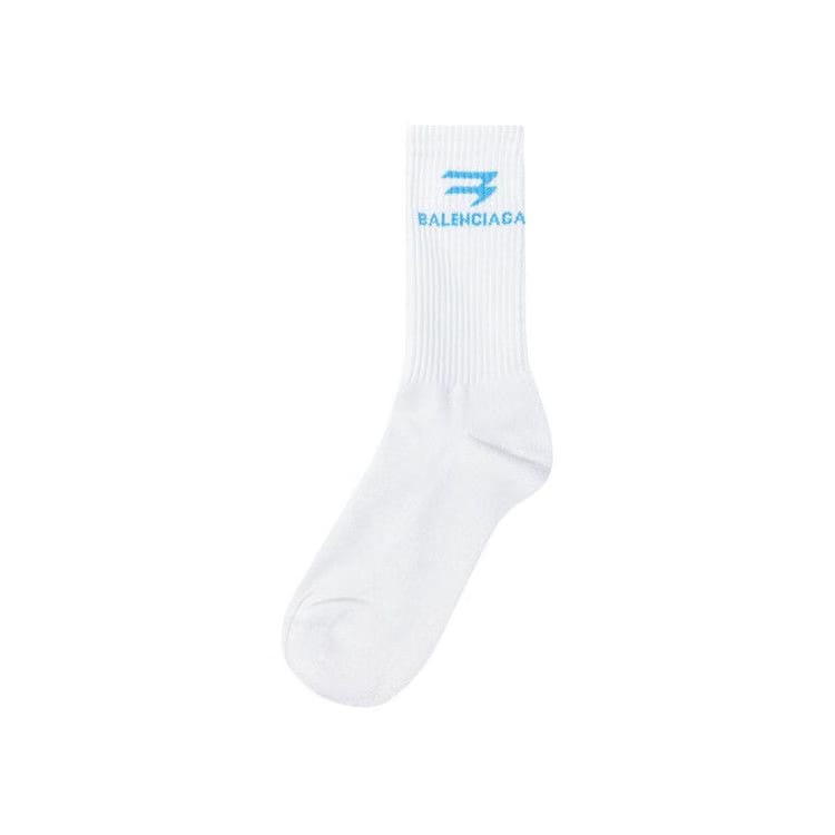 Balenciaga New Sporty Socks White/Light Blue