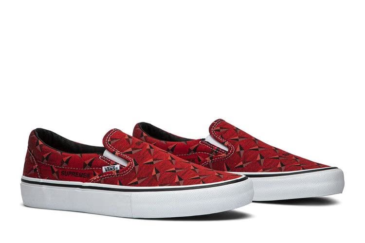 Vans Supreme x Classic Slip-On Pro Diamond Plate Red