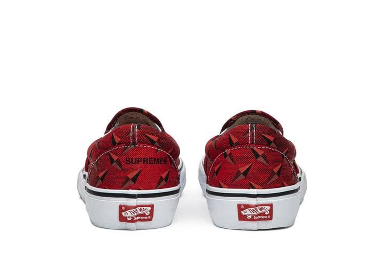 Vans Supreme x Classic Slip-On Pro Diamond Plate Red