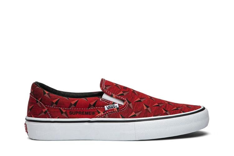 Vans Supreme x Classic Slip-On Pro Diamond Plate Red