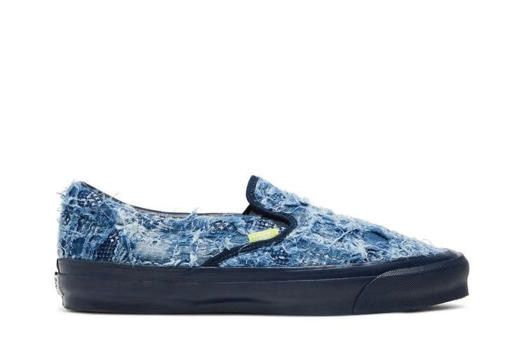 FDMTL x Vans OG Classic Slip-On LX Distressed Indigo