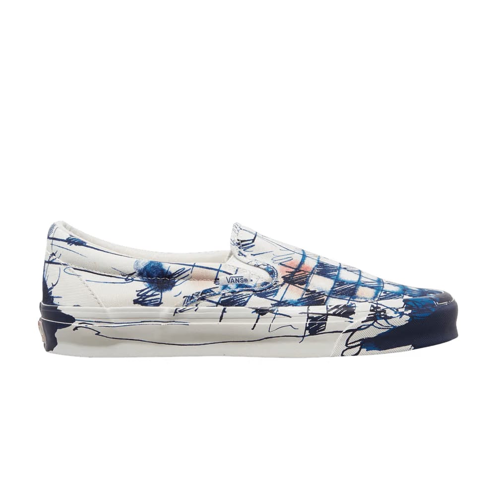 Connor Tingley x Vans OG Classic Slip-On LX Checkerboard - White Blue