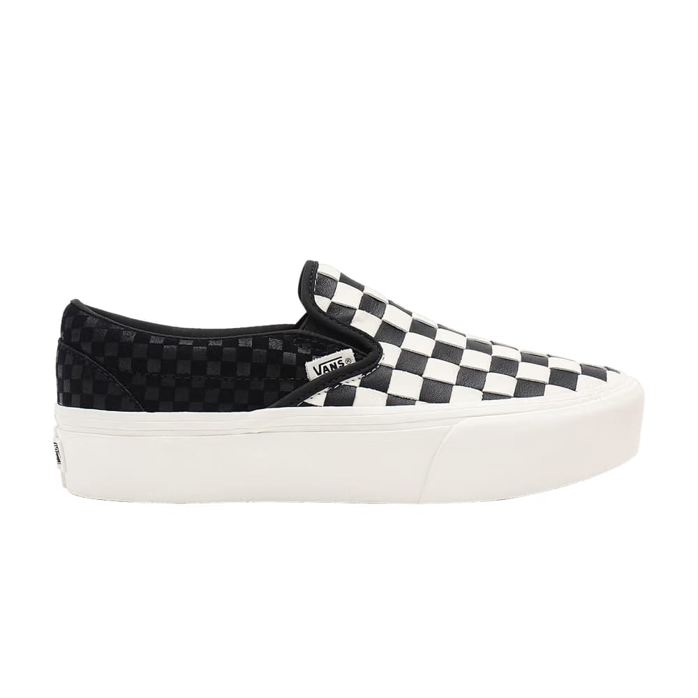 Vans Classic Slip-On Platform Woven - Black Blanc de Blanc