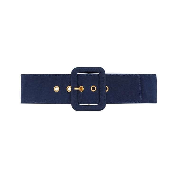 Saint Laurent Corset Belt With Covered Buckle Blue Raspberry