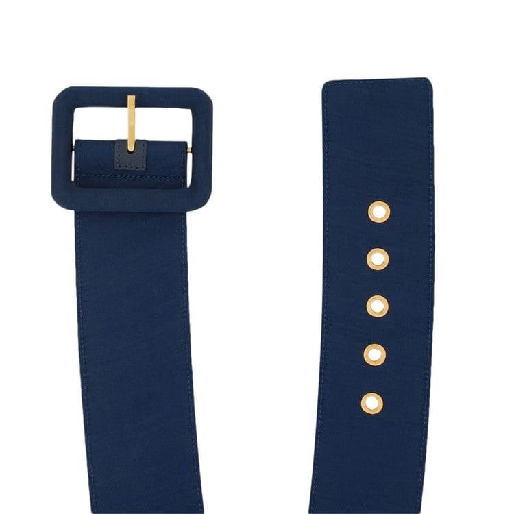 Saint Laurent Corset Belt With Covered Buckle Blue Raspberry