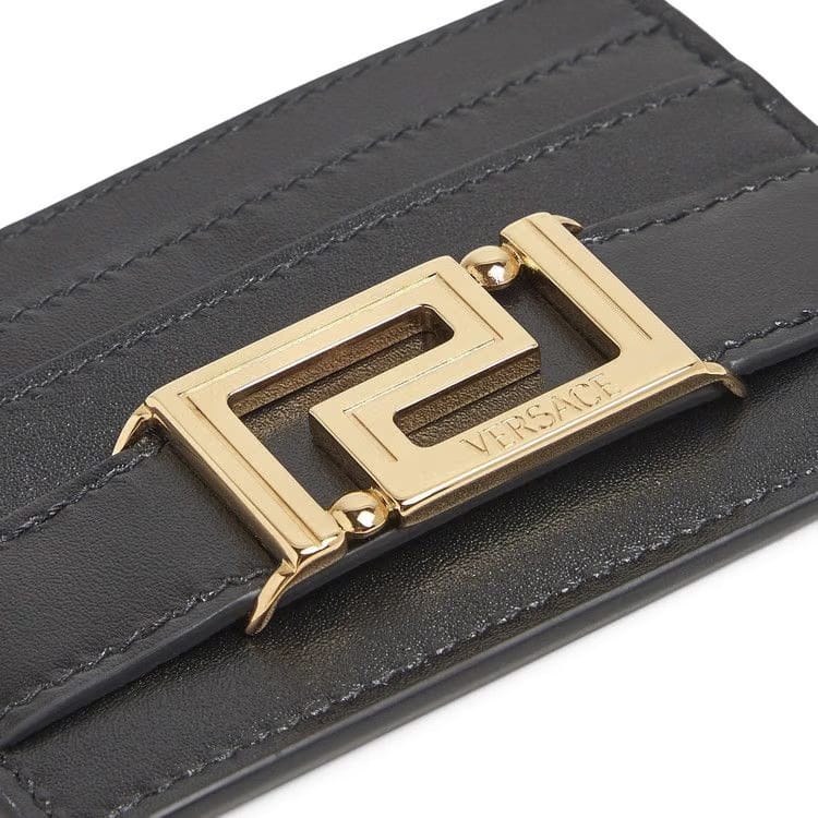 Versace Leather Card Case Black/Gold
