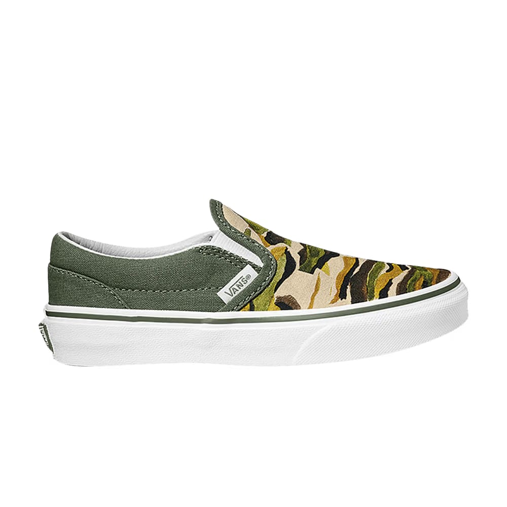 Vans Classic Slip-On Kids Painted Camo Green