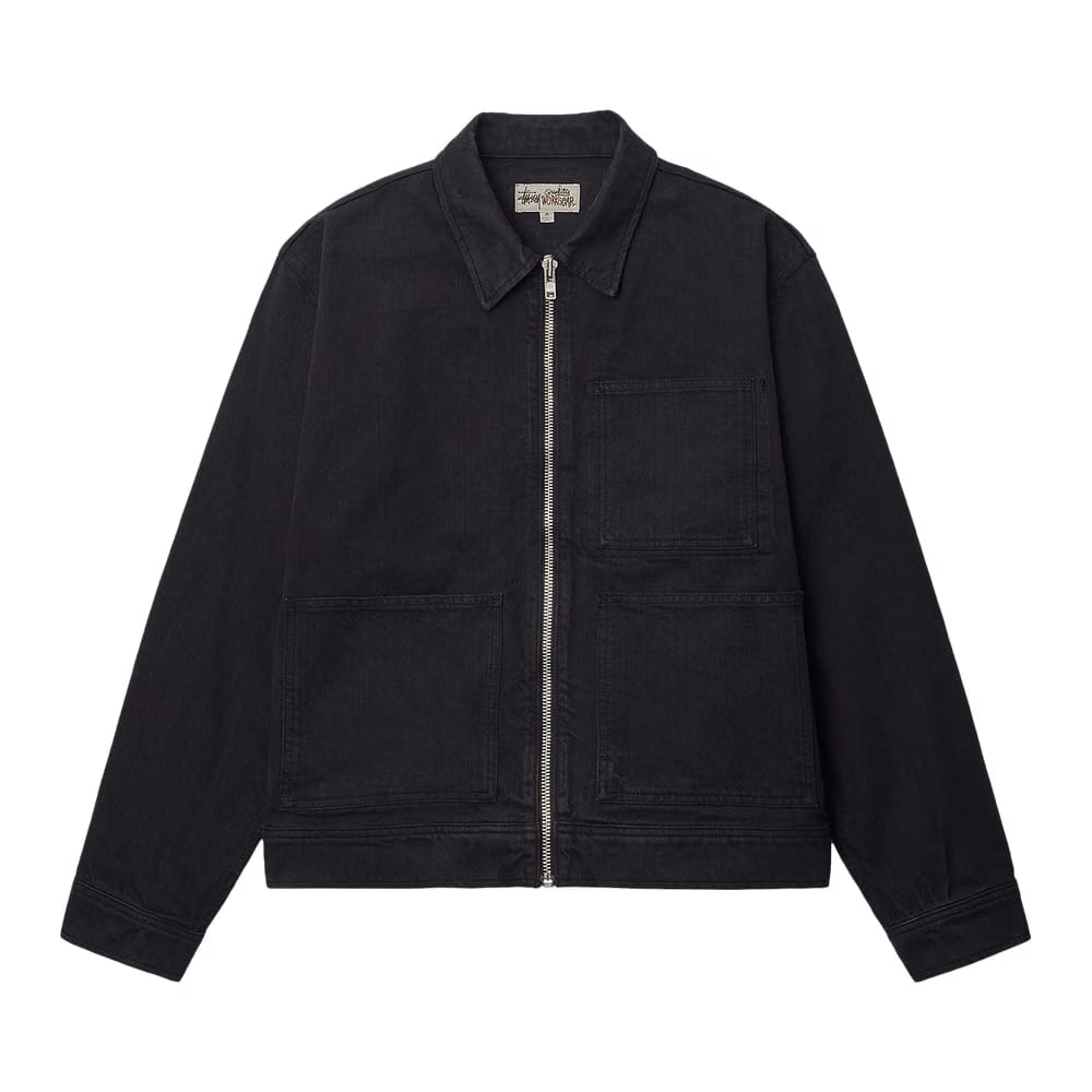 Stussy Zip Work Jacket Denim Black