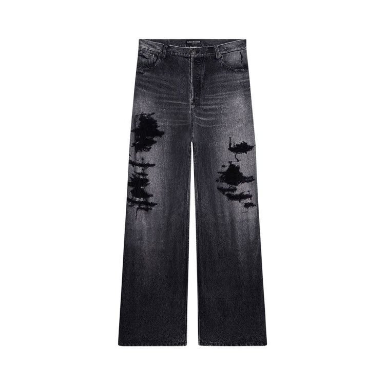 Balenciaga Trompe L'Œil Large Baggy Trousers Dirty Grey