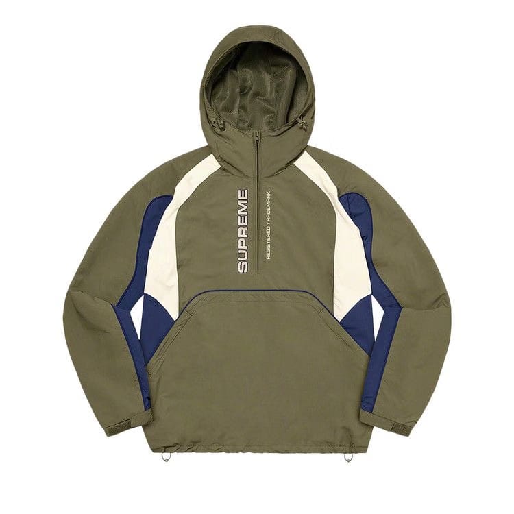 Supreme Paneled Half Zip Pullover Olive