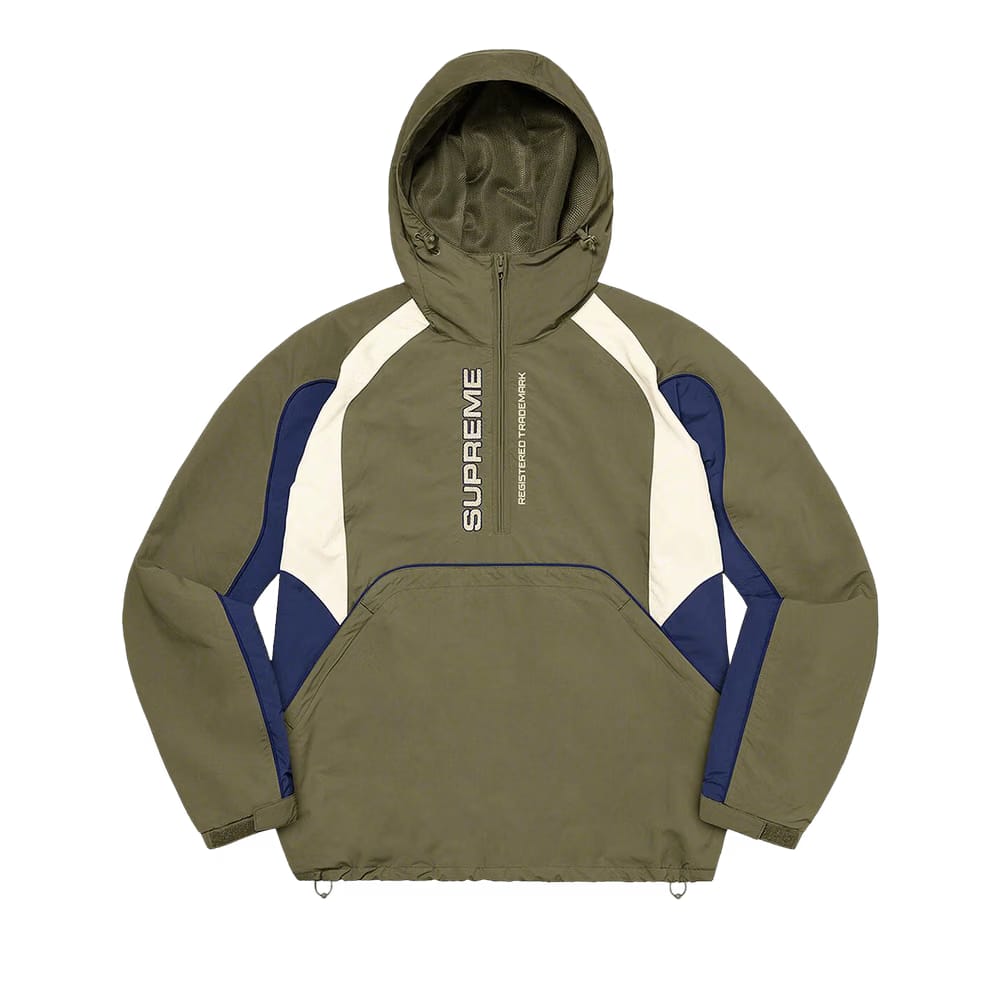 Supreme Paneled Half Zip Pullover Olive